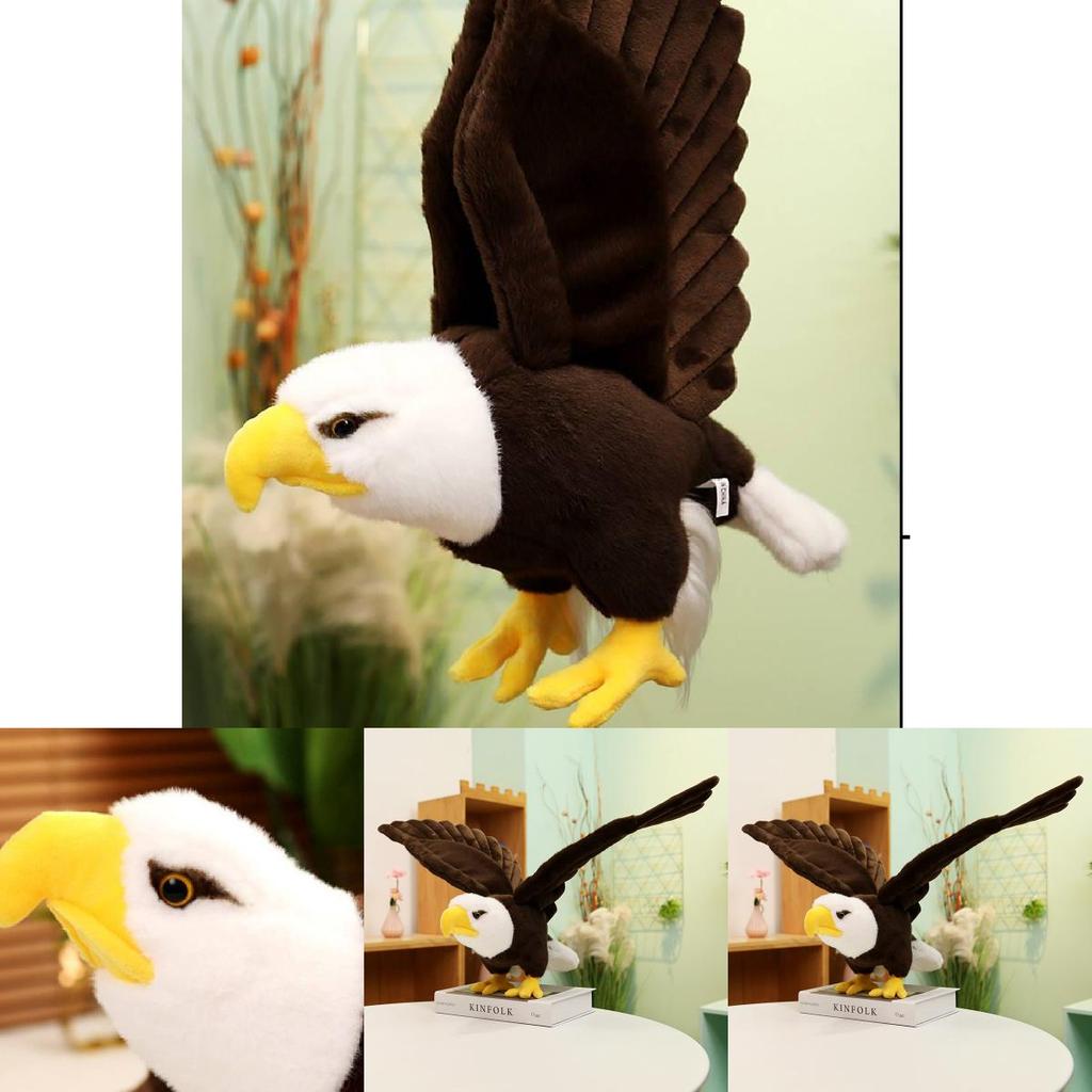 High Quality Plush White Headed Eagle Toy Soft Stuffed Animal For Home Decor And Kids Comforting Doll