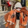 Wind carriage winter scarf thickened and warm imitation cashmere shawl scarf windproof versatile scarf