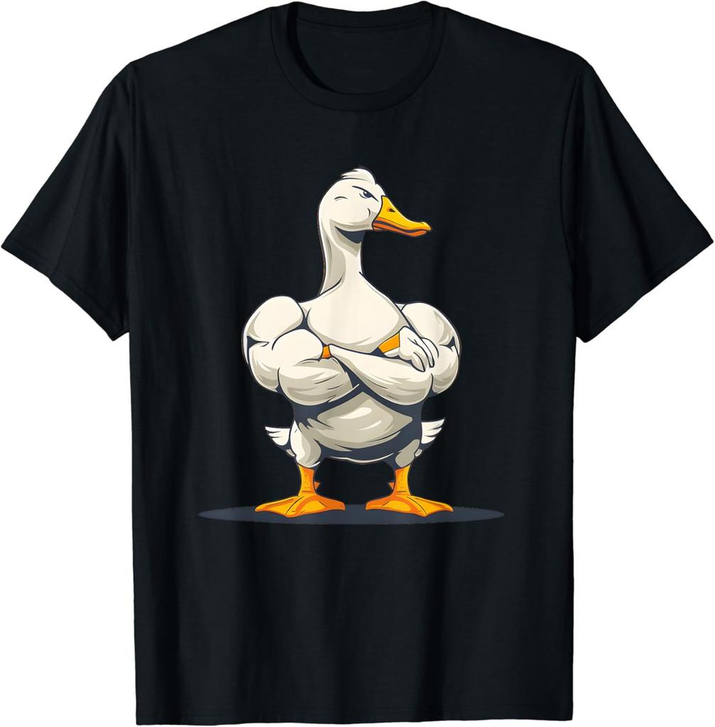 Fashion Release The Quackin Duck Gym Weightlifting Bodybuilder T-Shirt Graphic T Shirts Men Clothing Streetwear Camisetas