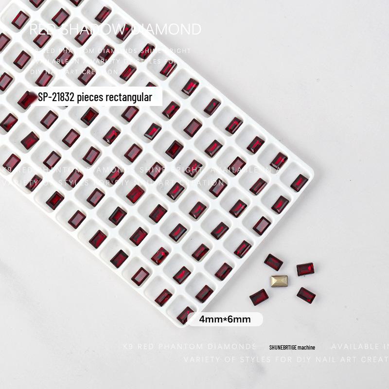 

Аксессуары для нейл-арта K9: Бордовое Сердце, Толстый Квадрат, Восьмиугольник, Стразы с Острым Дном, 2 шт.