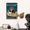Vintage Highland Cow Metal Sign Farmhouse Wall Decor Kitchen Bar Garage
