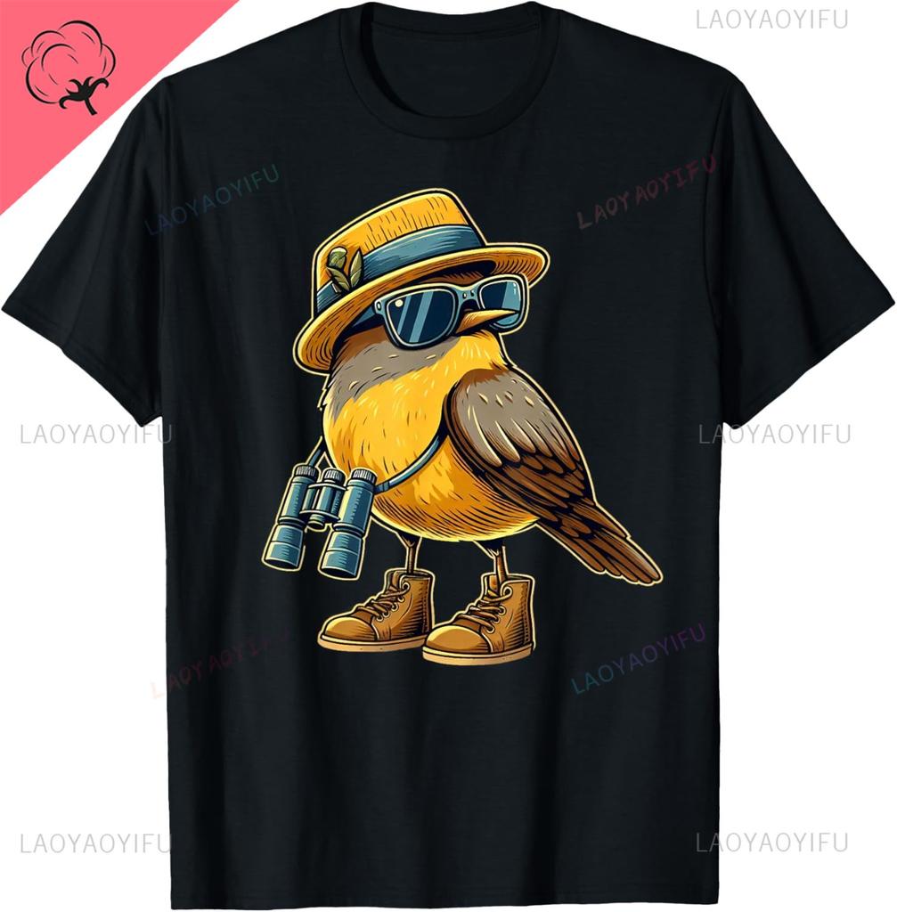 Bird Nerd Funny Bird Watching Birding Lover Watcher TShirt Unisex Summer Streetwear Tops Couple Short Sleeve Tee Ropa Hombre