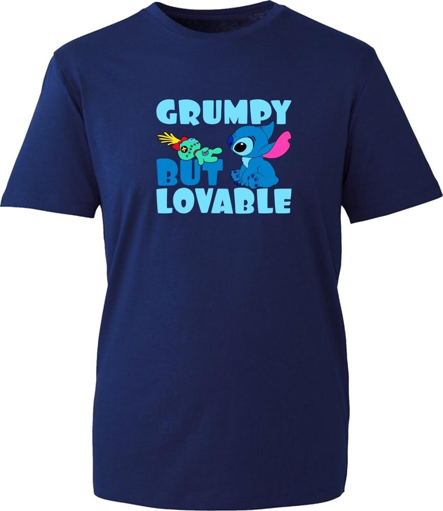 Grumpy But Loveable Lilo Stitch TShirt Fathers Day Cartoon Birthday Tee Top S