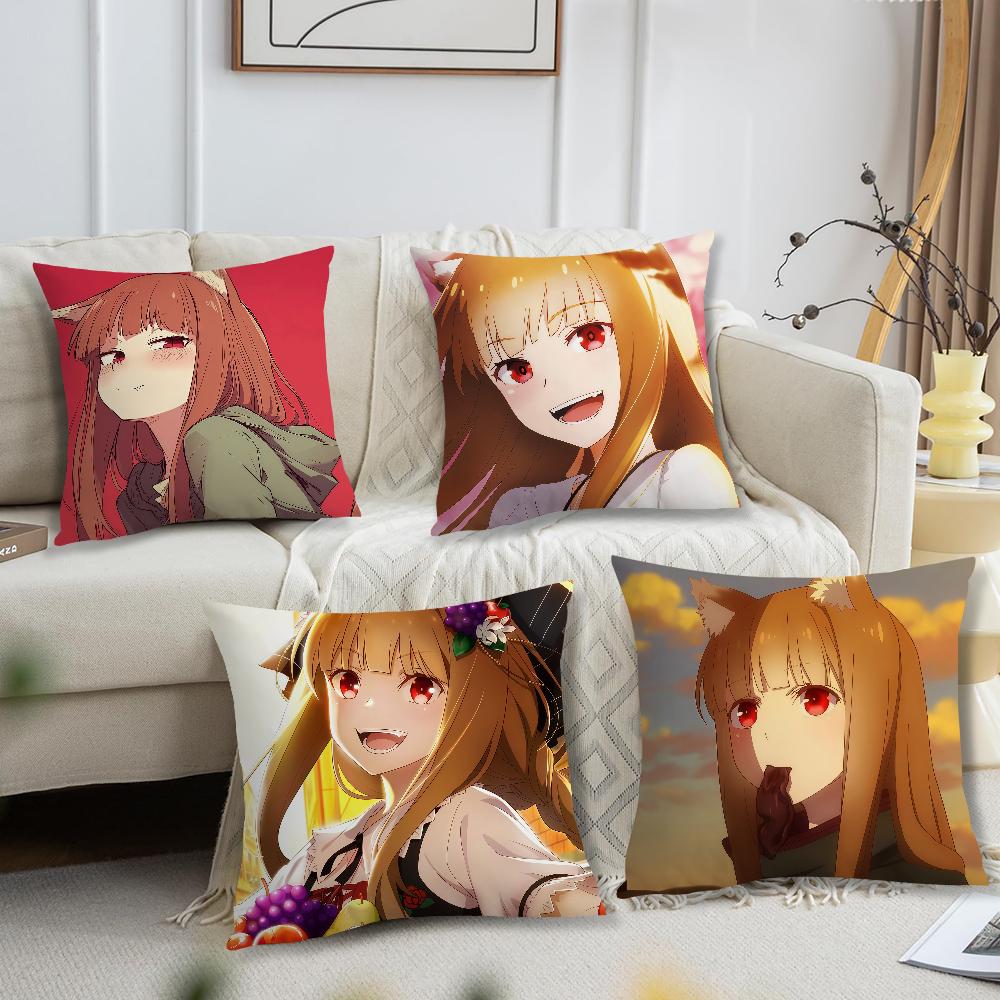 Anime S-Spice And Wolf Kawaii cushion cover For Pillow Printing Sofa Decoration Home Car Room CoffeeShop Office NordicSimplicity