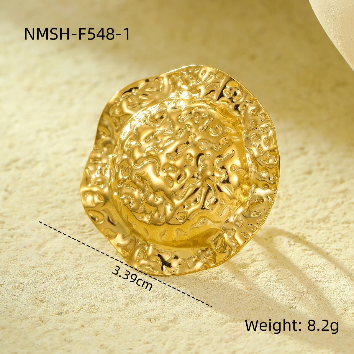 GEMCHIC Women s Hammered Texture Round Titanium Steel Scarf Ring and Fashion Statement Ring Set