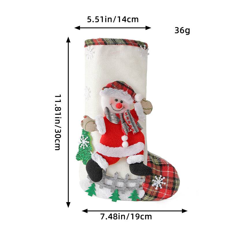 1/4pcs Christmas Stockings Large Capacity Cute Santa Claus/Snowman/Bear/Elk Gift Bags for Xmas Tree Hanging Ornaments Home Decor