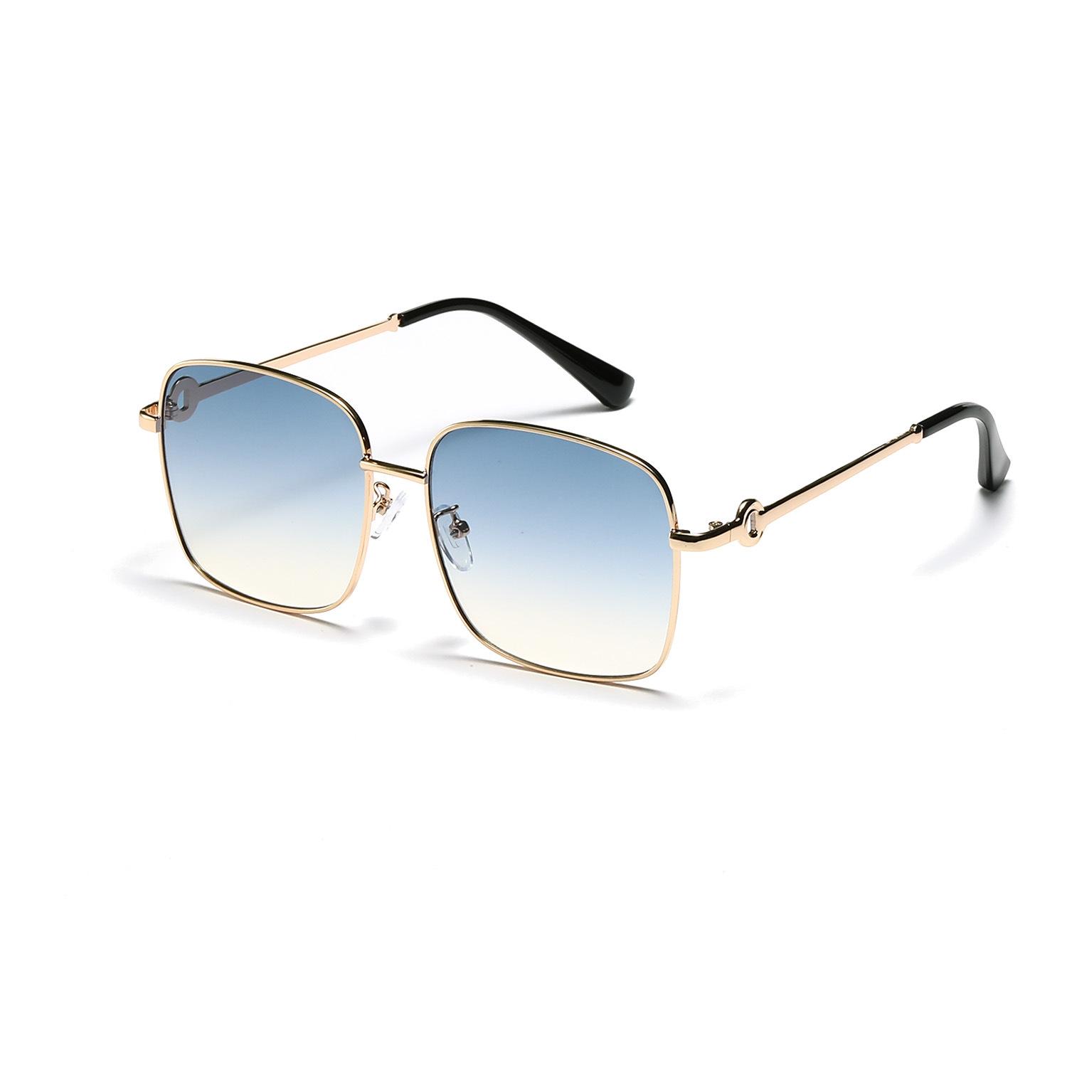 

Металлические очки с большой оправой Простые ретро солнцезащитные очки Женские Ins Xiaohongshu Солнцезащитные очки