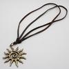 Retro Bohemian Sunflower & Rose Pendant Necklace - Hollow-Out Denim Style Accessory