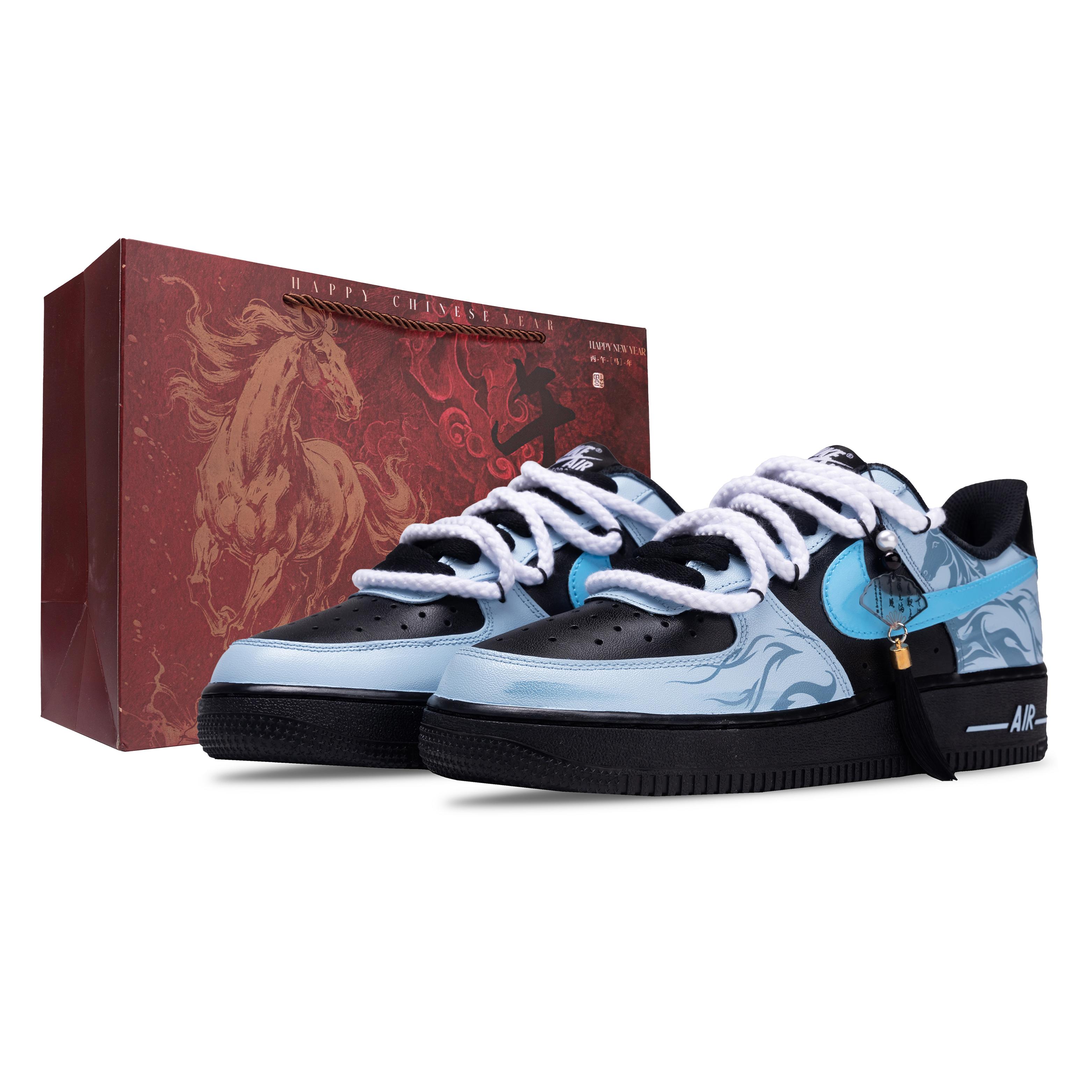 

Nike Air Force 1 Guanzaizi Abrasion Resistant Abrasion Resistant Low top Skateboard Shoes Unisex Blue Black CW2288-001(Team1856-) 39