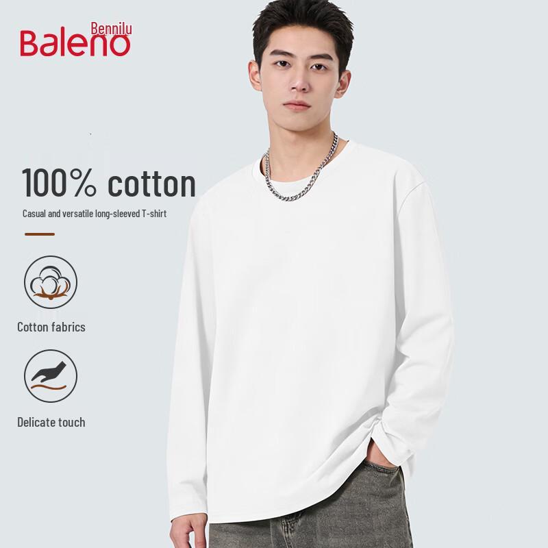 Baleno Men's Heavyweight Cotton Long Sleeve T-Shirt