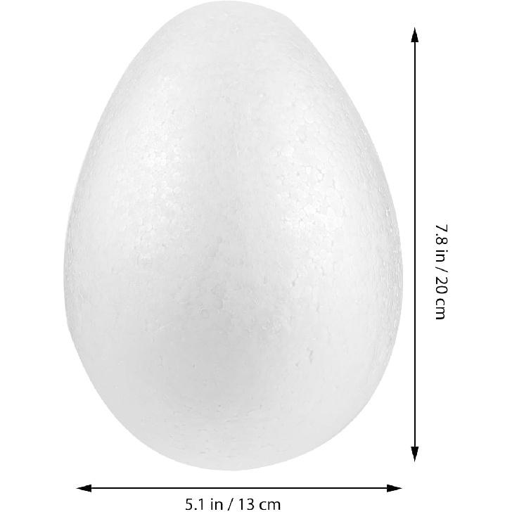 GANAZONO Easter Eggs 2pcs White Craft Eggs Smooth Easter Craft Foam Eggs Foam Balls for Spring Easter Christmas DIY Decoration 20cm Kids Outdoor Toys