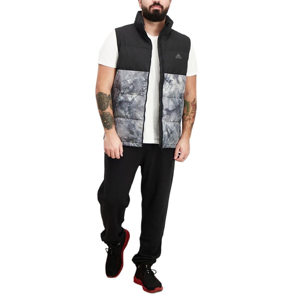adidas Tiedye Down Vest High Collar Padded Winter Men Vest Black Grey GE9985