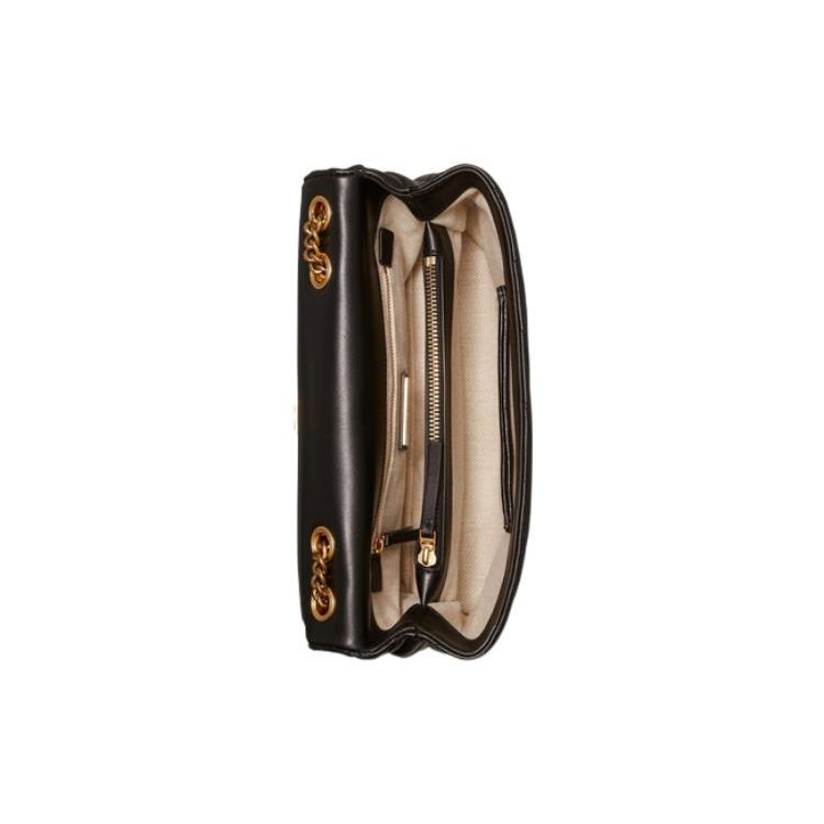 Tory Burch Kira Acolchada Cuero Cadena Correa de Hombro Bolso Cruzado de Cuero Grande Bolsos para Mujer Negro 90446-001