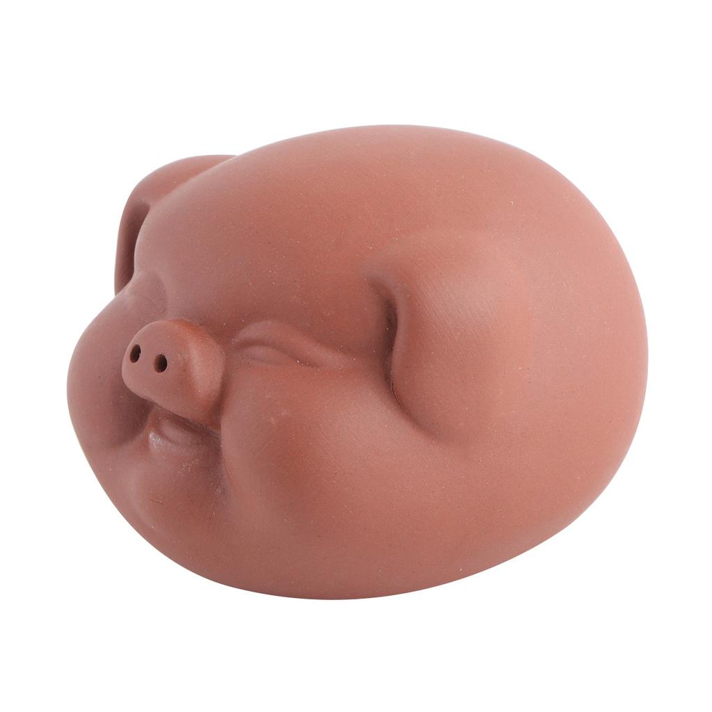 Premium Ceramic Fortune Pig Sculpture Hand Crafted Tea Pet Symbol of Luck Happiness for Tea Board Desktop Dorm Decoration Red