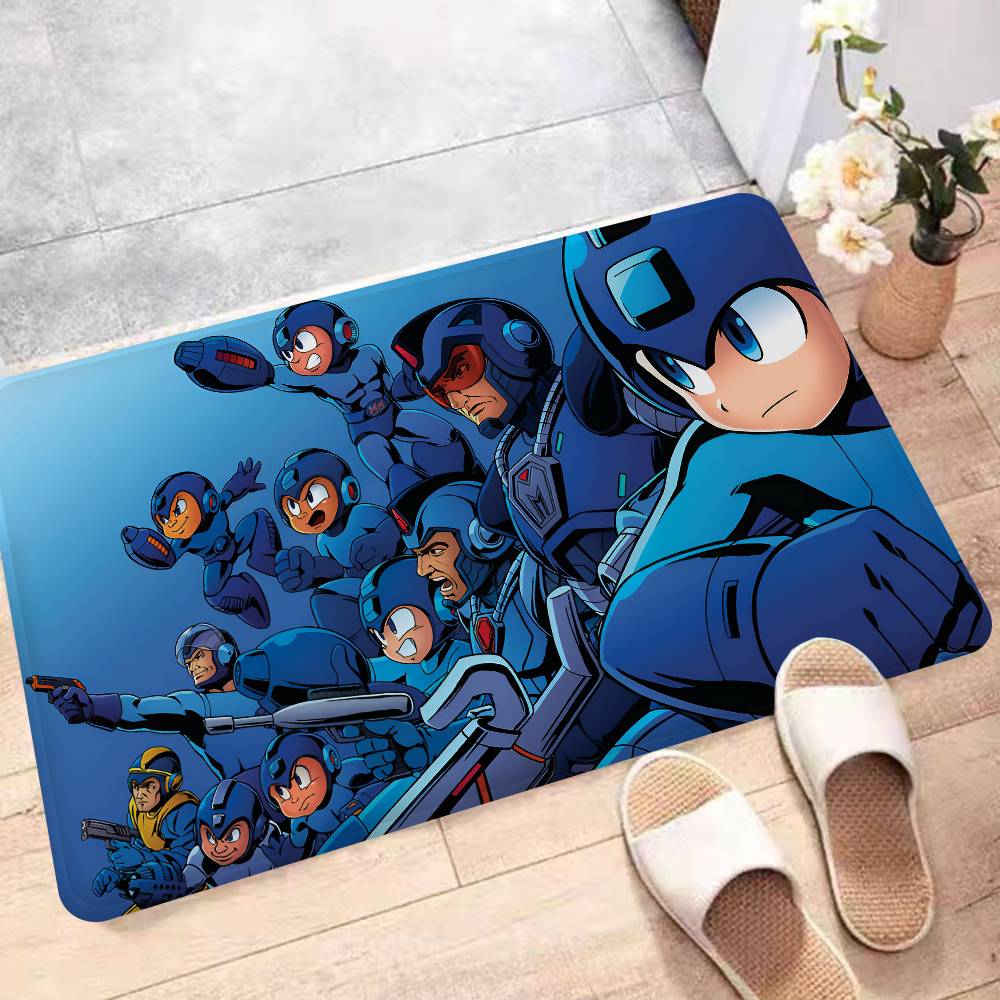 Sci-fi Game M-Mega M-Man Floor Mat Kids Room Bedroom Decoration Balcony Anti-Slip Doormat Living Room Welcome Rug