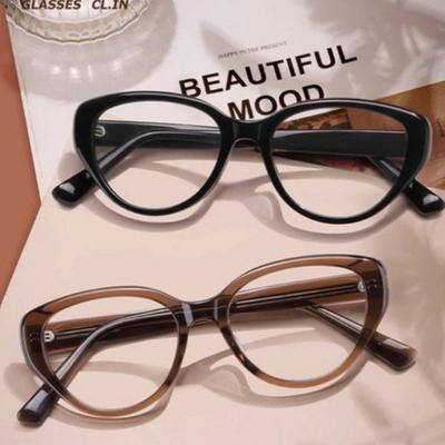 Computer Eyewear Flat Frame Blue Light Glasses Fashion Glasses Vintage Cat's Eye Glasses For Women Girls Daily Use