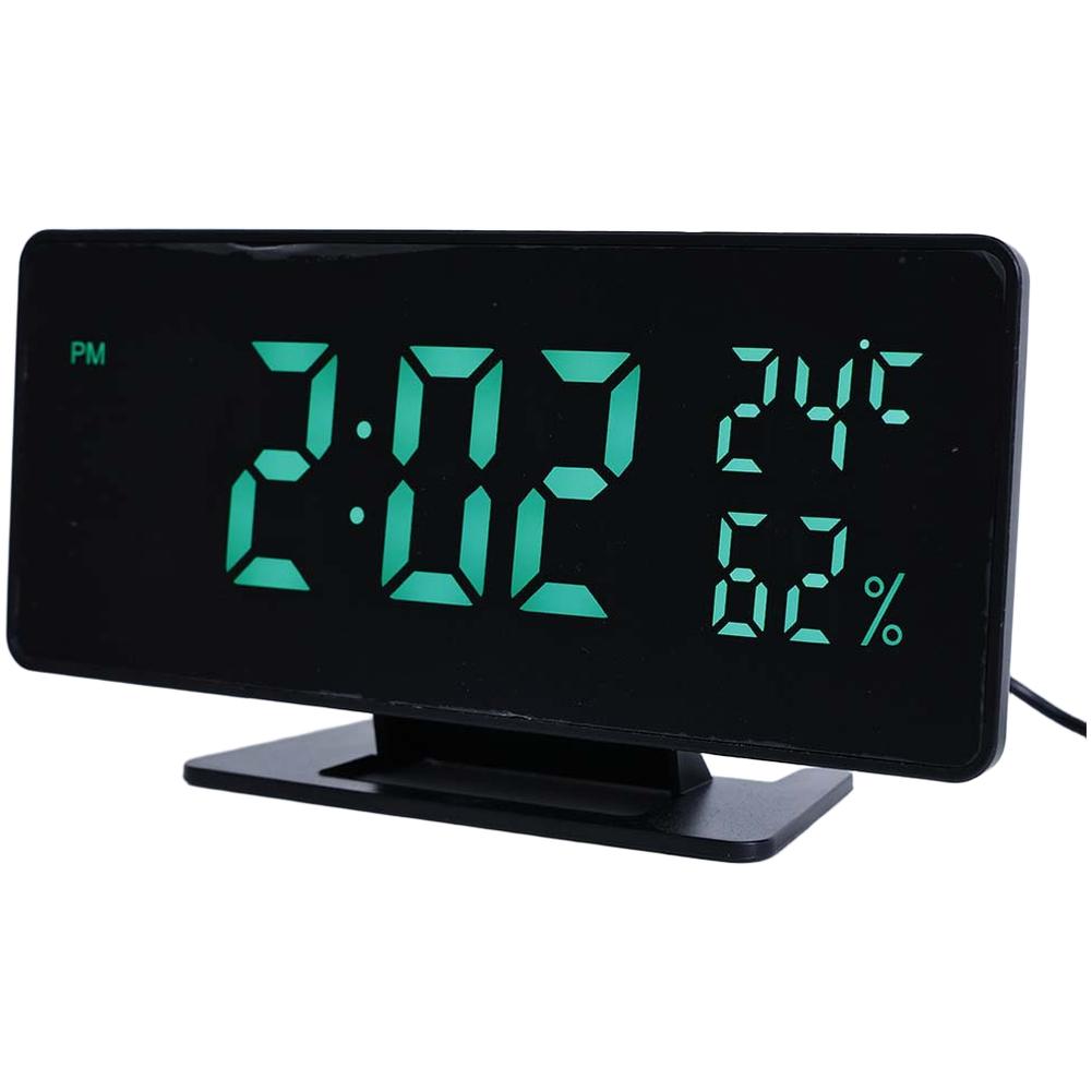 For Bedside For Travel LED Alarm Clock Modern Clock With Humidity Monitor Home Decoration Triple Alarm Function