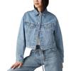 Levis Solid Color Button-Down Loose Fit Drop Shoulder Long Sleeve Denim Jacket Women jackets Blue A9155-0001