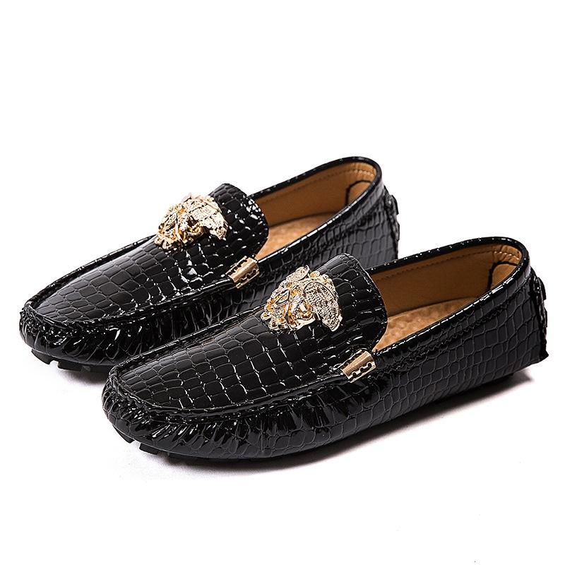 Men Oxford Shoes Crocodile Pattern Prints Classic Style Loafers Men's Dress Shoes Round Head Wedding Office Leather Shoes Male