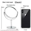 High-Definition Double-Sided Metal Desktop Makeup Mirror with Magnification and Rotating Feature
