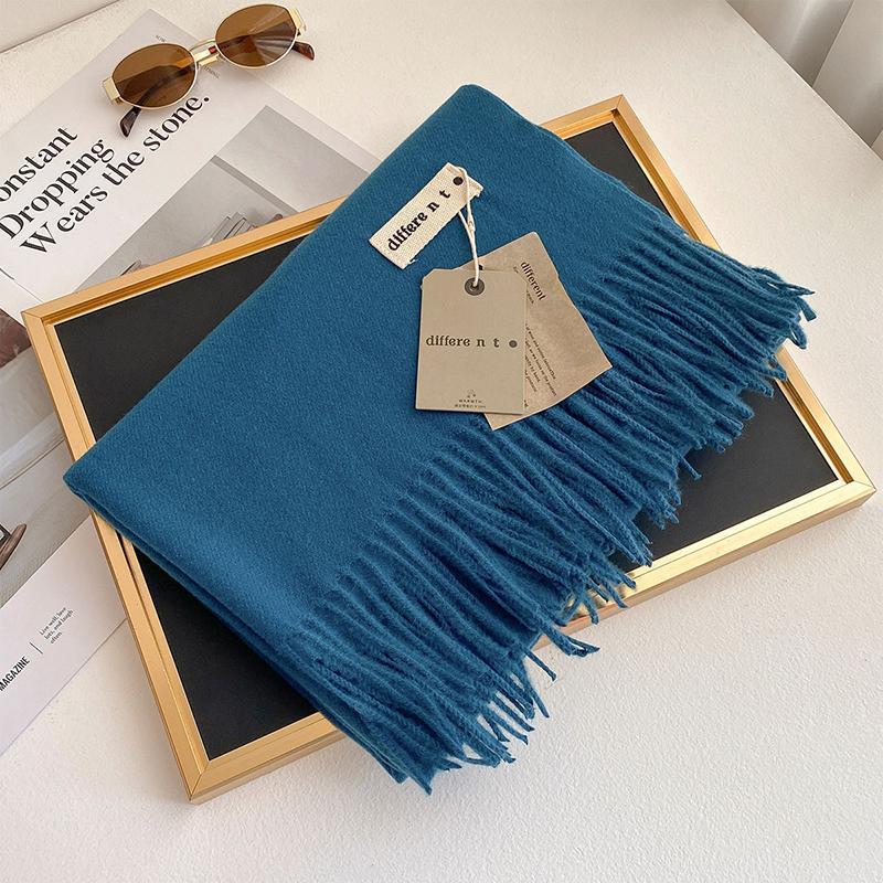 45 Color Winter Scarf For Women Long Warm Cashmere Scarves Hijab Solid Lady Shawl Wrap Female Pashmina Bandana Head Stole