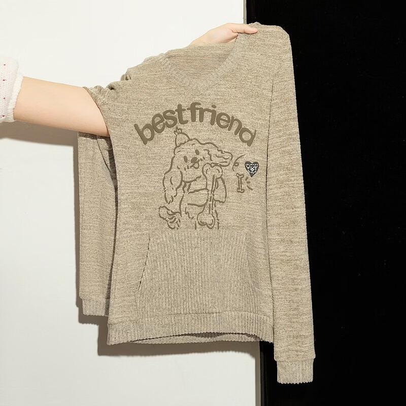 

Women s Cartoon Graphic Hooded Long-Sleeve Top