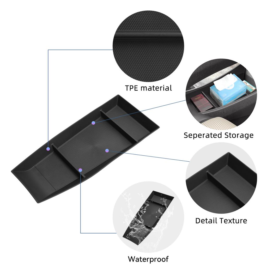Smabee for BYD Dolphin 2025 Smart Driving Edition Car Central Lower Layer Tray TPE Console Storage Box Organizer Accessories