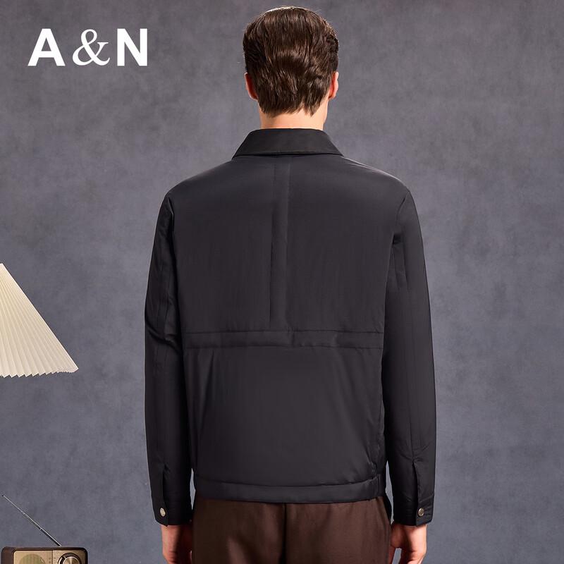 Antonio Men's Light Luxury 90% Goose Down & Camel Wool Padded Satin Jacket