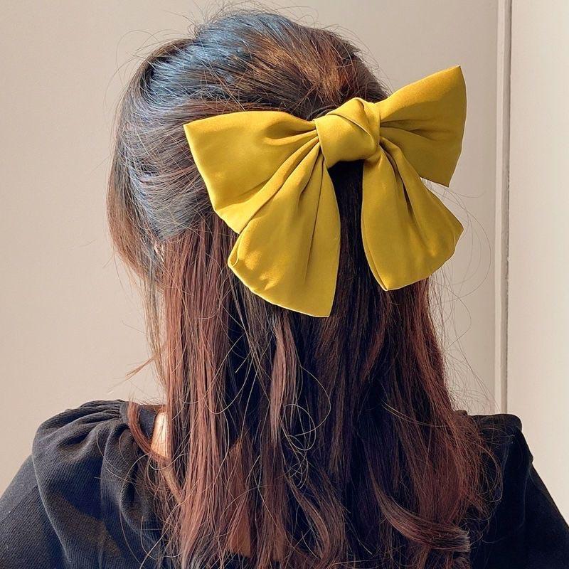 Fashion Large Ribbon Bow Hair Clips For Women Trendy Satin Bowknot Hairpins Cute Ponytail Barrettes Ladies Hair Accessories Gift