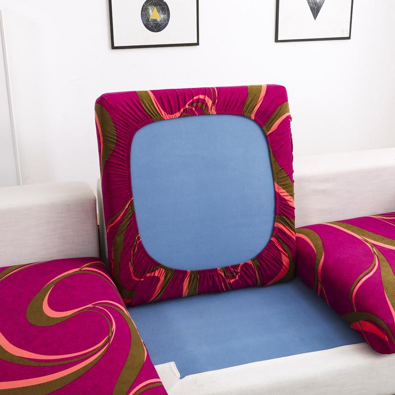 Printed Sofa Cushion Cover Furniture Protector Spandex Elastic Removable L-Shape Corner Armchair Couch Slipcover