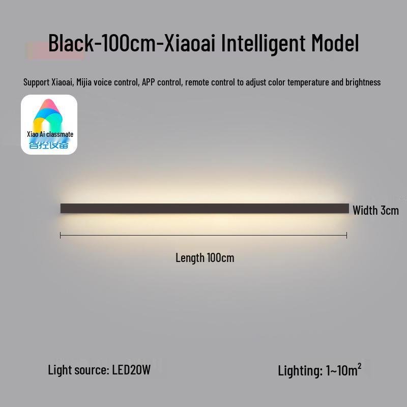 Minimalist Modern Long Strip Wall Lamp for Bedroom, Living Room, or Sofa Side