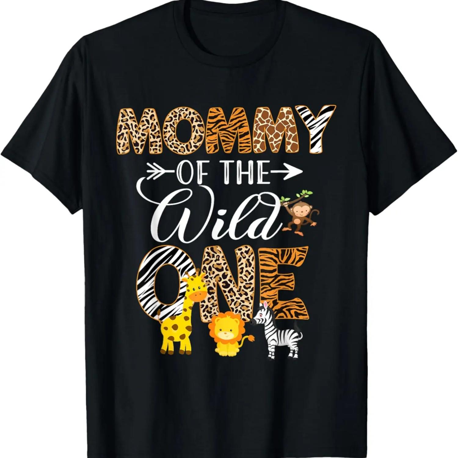 Мама Дикого Ребенка Футболка Зоопарк День Рождения Сафари Животное Футболка XXXXXL чёрный