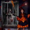 Halloween Decoration, Scary Curtain Silhouette, Decoration For, Walls, Interior And Exterior