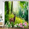 Waterproof Polyester Fabric Shower Curtains Forest Tiger Bear Animal Printing Bathroom Curtains For Home Decoration Curtain
