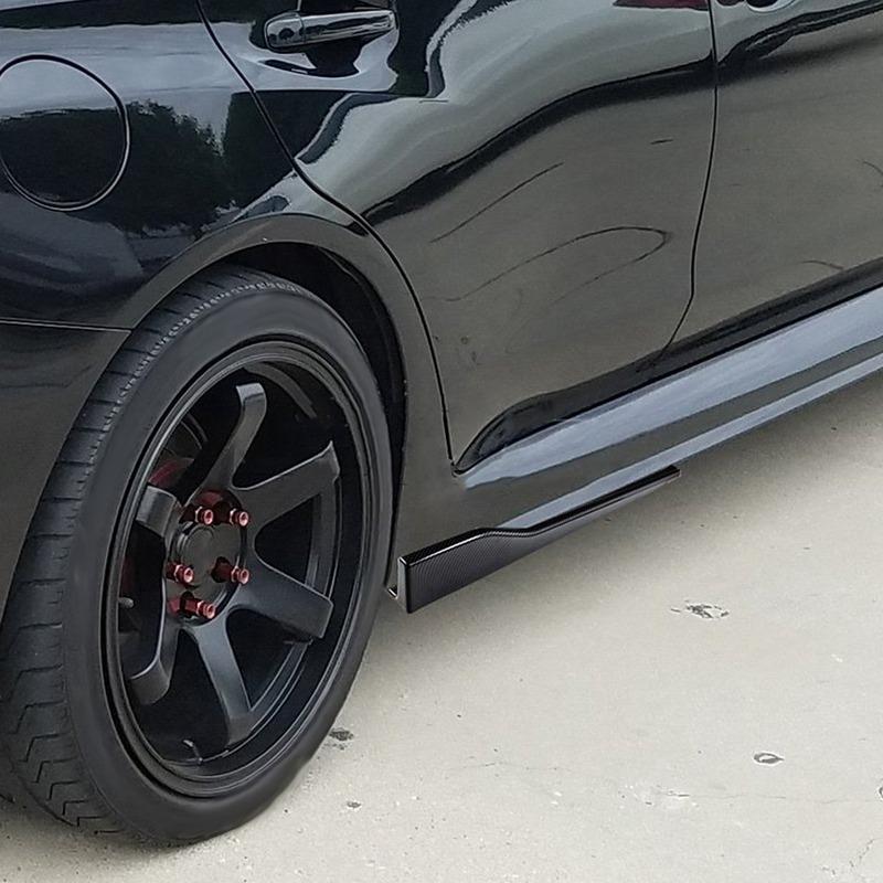 Car Side Skirt Splitter Lip Winglet Diffuser  for Sedan and Hatchback 120cm/47.2in Glossy Black Car Side Skirt
