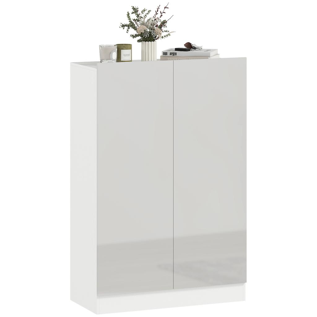 5-stufiger Schuhschrank für 20 Paar Schuhe, verstellbare Regale, für Eingangsbereich, Flur, Holz, Weiß