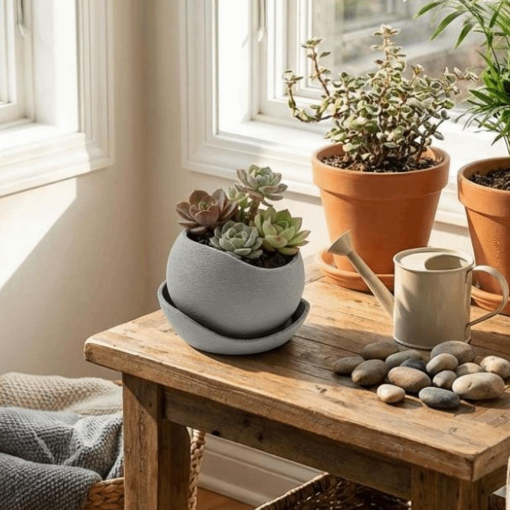 3D-gedruckte Sukkulenten-Pflanzgefäße Kunststoff-Anzuchttöpfe Moderner Dekorativer Topf Schreibtisch