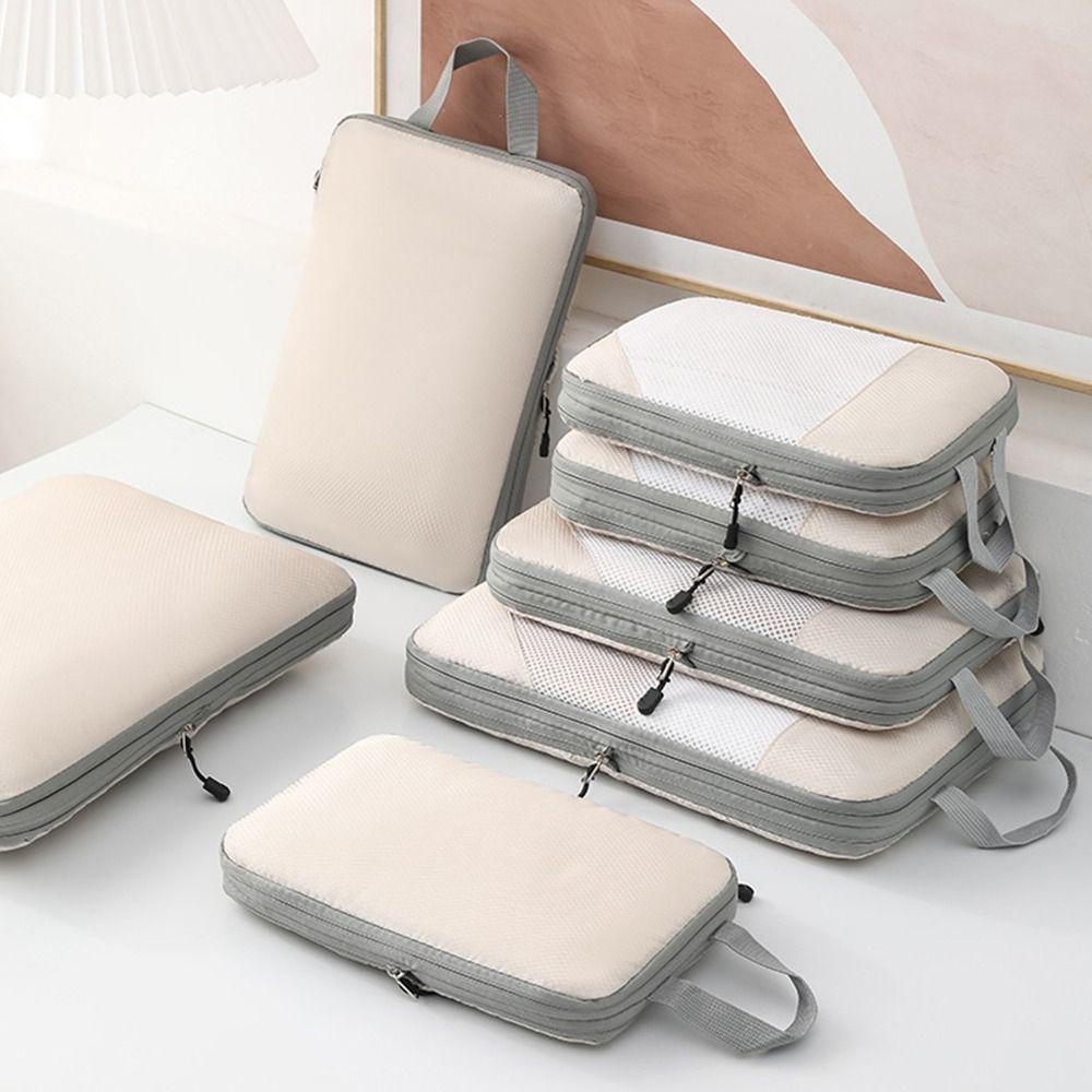 

4 шт./компл. сетчатая дорожная компрессионная сумка для хранения визуальный багаж сумки для хранения набор для деловой поездки красный