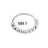 Fidget Spinner Rings for Women Crystal Flower Sun Star Moon Beads Anti Stress Anxiety Ring Rotatable Jewelry