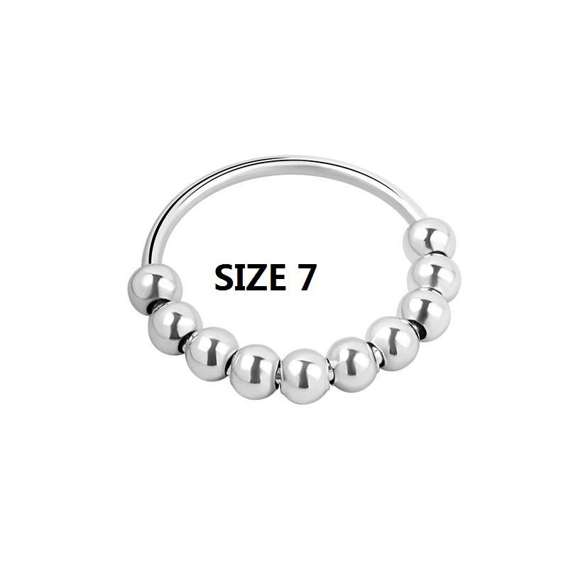 Fidget Spinner Rings for Women Crystal Flower Sun Star Moon Beads Anti Stress Anxiety Ring Rotatable Jewelry