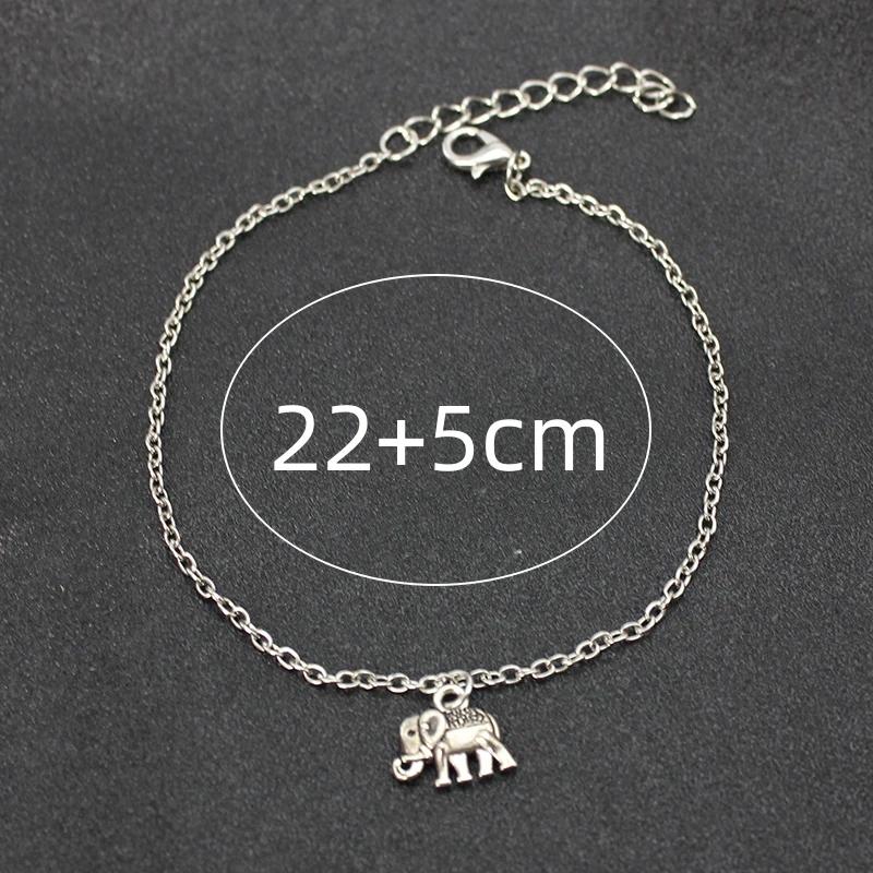 New Fashion Retro Elephant Charm Beach Anklets For Women Trendy Silver Color Foot Jewelry Wholesale Leg Bracelet Gift For Girl