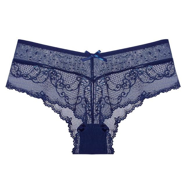 Dünne Mesh-Blumen-Stickerei-Spitze-Damenunterwäsche, transparente Versuchung, sexy Höschen, durchsichtige nahtlose Slips