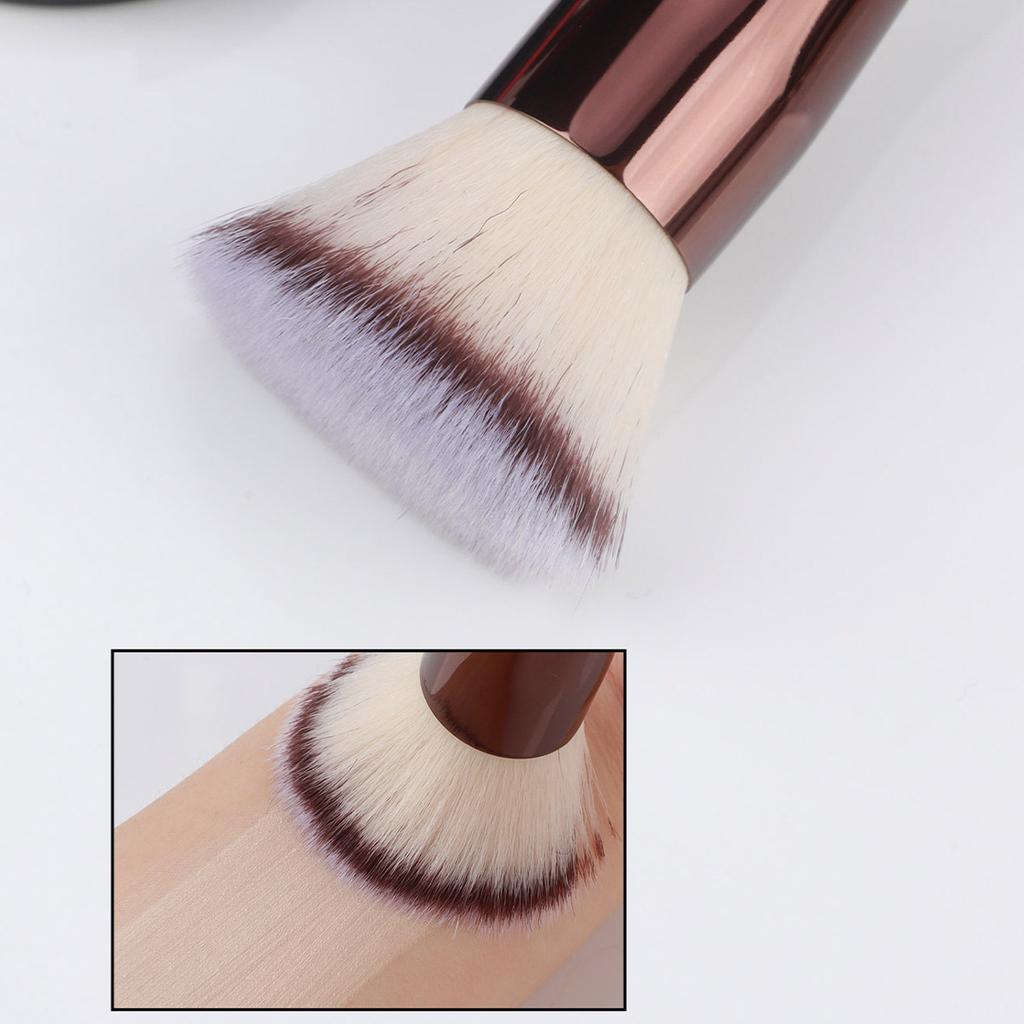 Double Head Makeup Brush Flat Head Foundation Brush Loose Powder Brush Contour Brush Multifunctional Soft Hair Beauty Tool