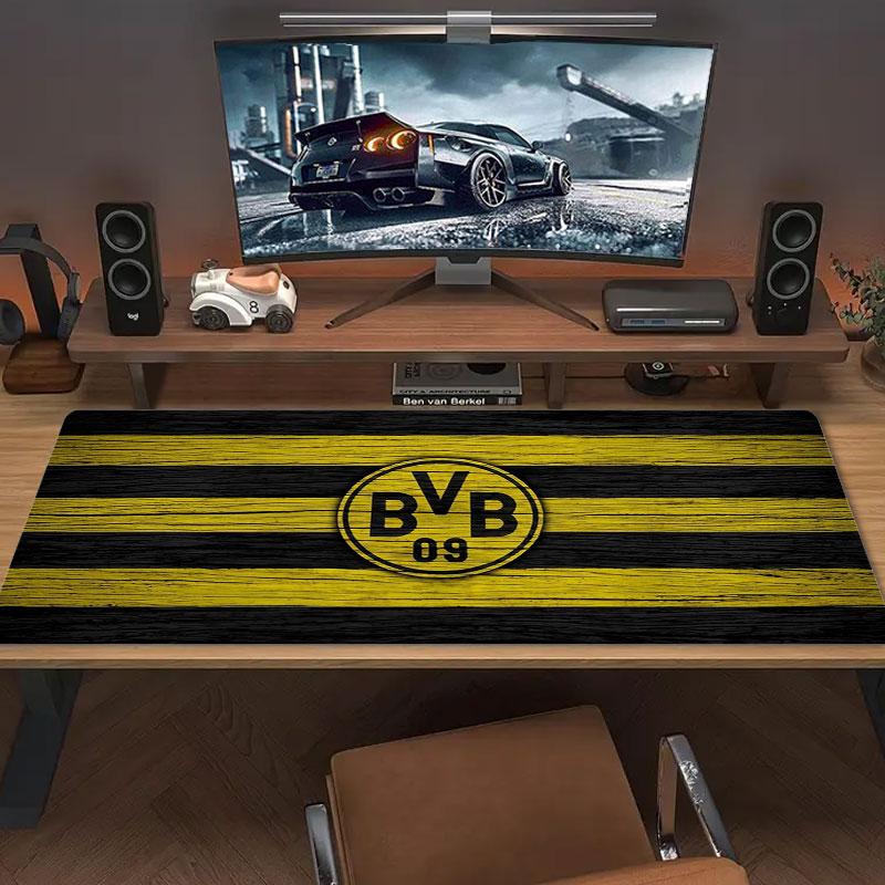 Borussia Großes Mauspad Große Gaming-Tischunterlage Rutschfest Laptop Tablet Großes Mauspad XXL Matte Mini-PC Spielmatte Mit Verriegeltem Rand