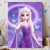 Disney DIY Pearl Art Painting Frozen Anna Purple Pearl Dress Home Wall Decoration Pearl Gemstone Painting Pictures Crafts Home Decoration