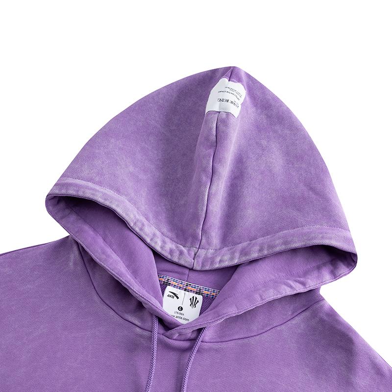 Anta Kyrie Series Trendy Versatile Loose Hooded Long Sleeve Sweatshirt Unisex Sweatshirt Jasmine-Purple 172531702R-4