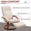 135 degrees Manual Reclining Swivel Chair, with Footrest - Beige