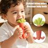 Baby Gum Massage Tool Silicone Carrot Teether Food-Grade BPA-Free Chew Toy for 3-6 Soft Elastic Teething Relief Months Soothing Massager Boil-Safe