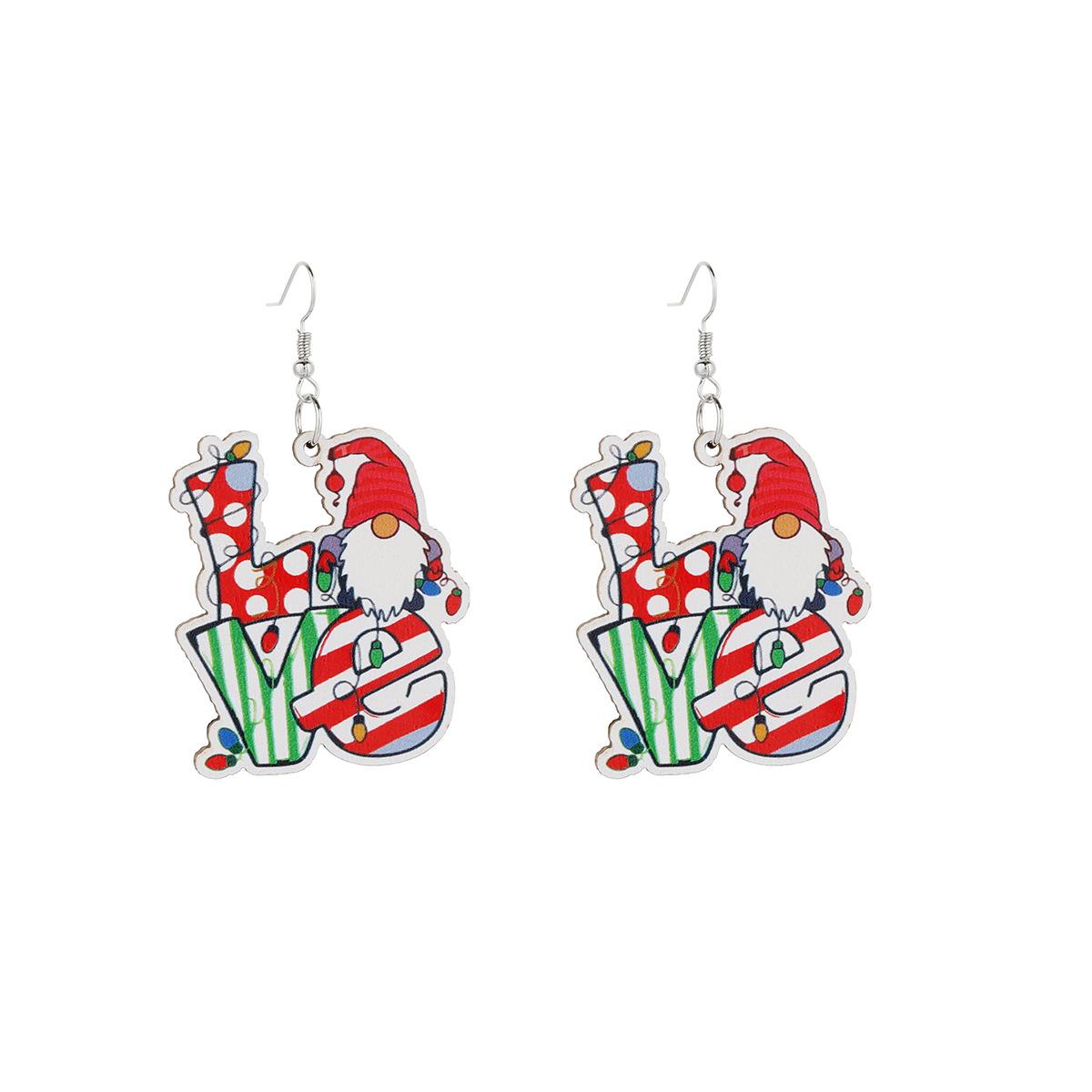 Cute cartoon acrylic sheet Christmas earrings, personalized design Santa snowman earrings