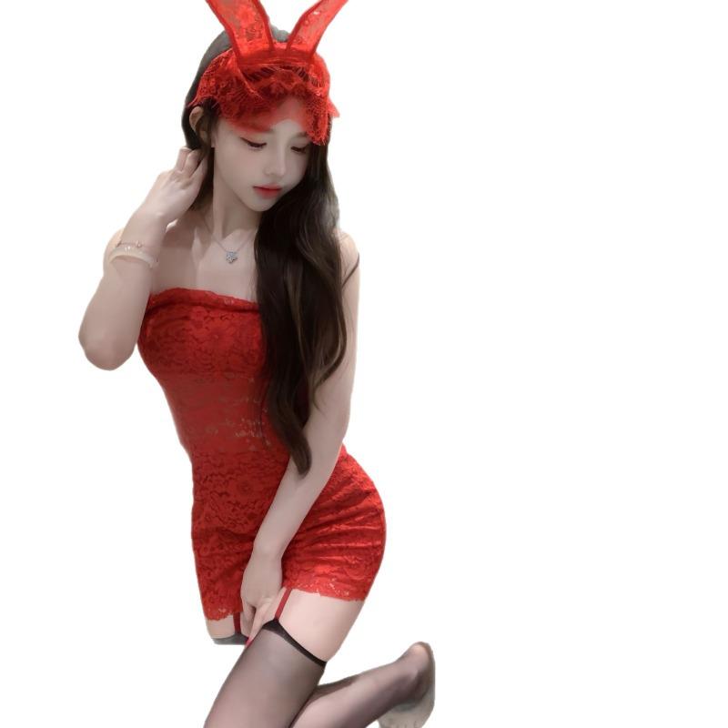 Sexy Lingerie Babes Sexy Bunny Hip Skirt Sex Fun Red Tube Top Pure Desire Dress Pajamas